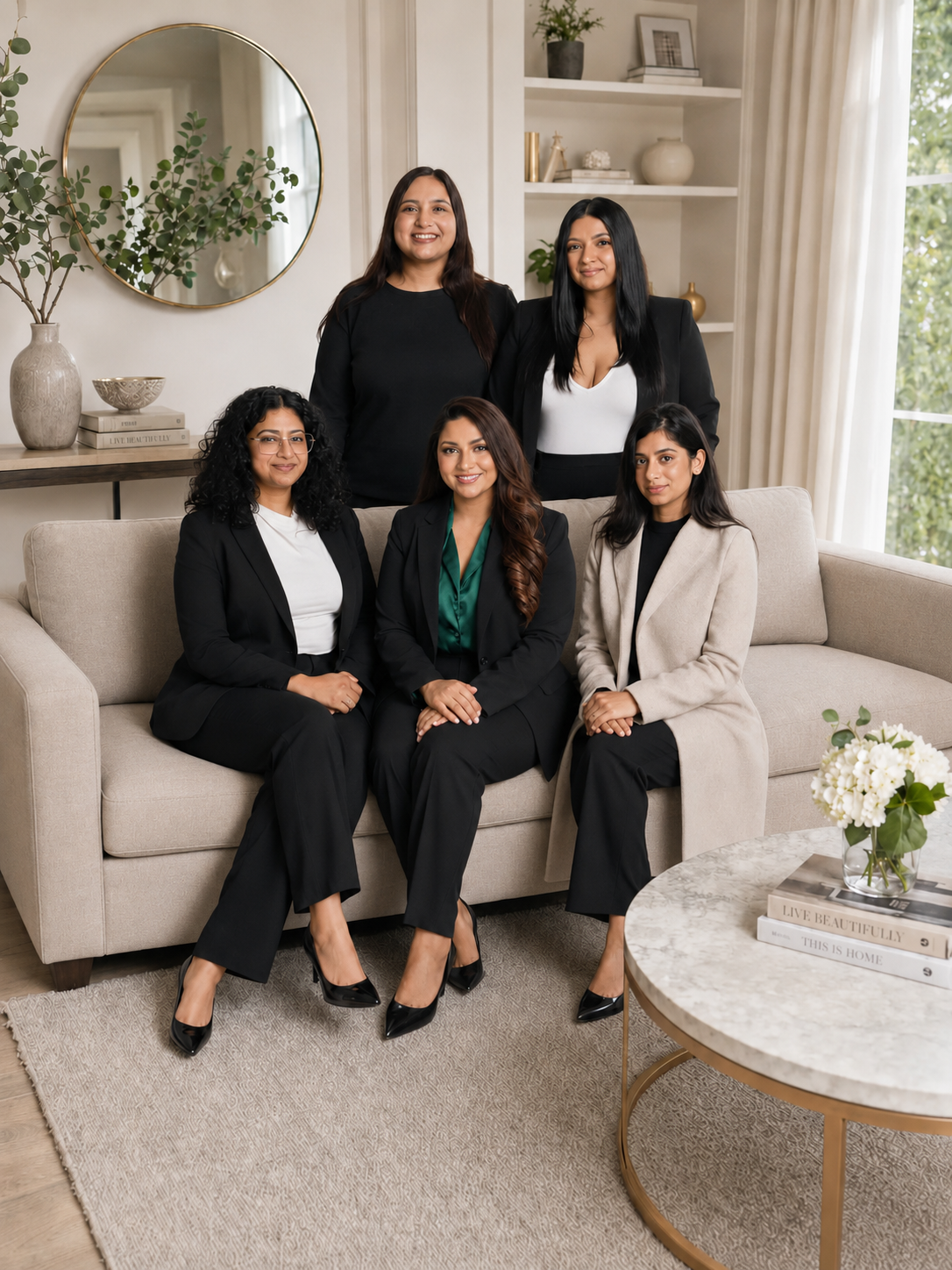 Astra Staging stagers and designers together in a staged living room